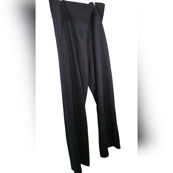 Athleta Black PANTS back Pockets W Zippers Plus Size 1X - Picture 1 of 6